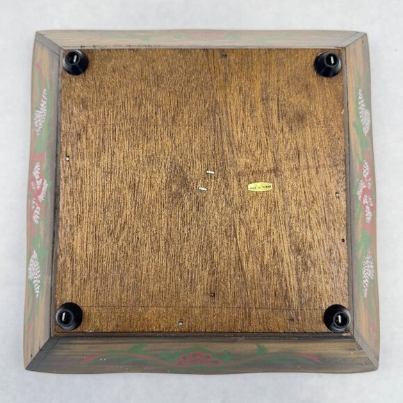 Vintage Wooden Nut Dish 9" Metal Nutcracker Picks MCM Hand-Painted Pinecones - Picture 8 of 15